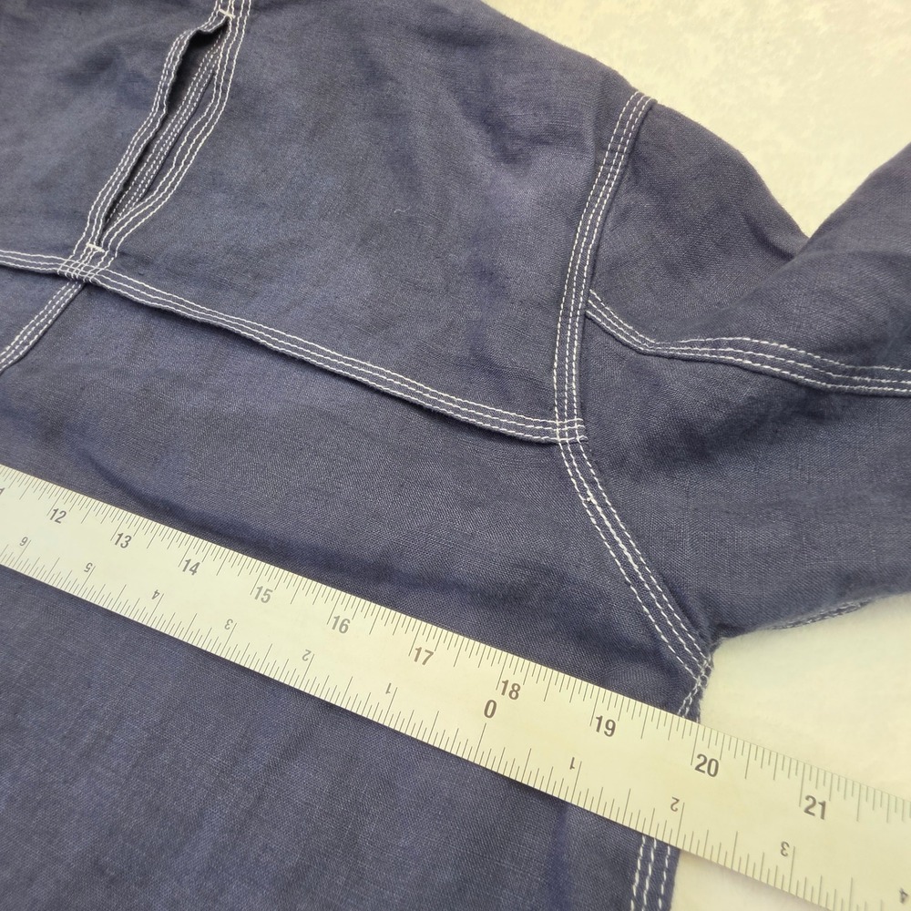 Tommy Bahama Relax Navy Blue 100% Linen Hooded Contrast Stitch Jacket Small - Picture 12 of 13